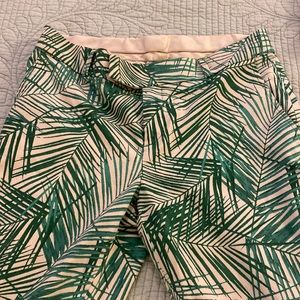 Banana Republic white palm print pants